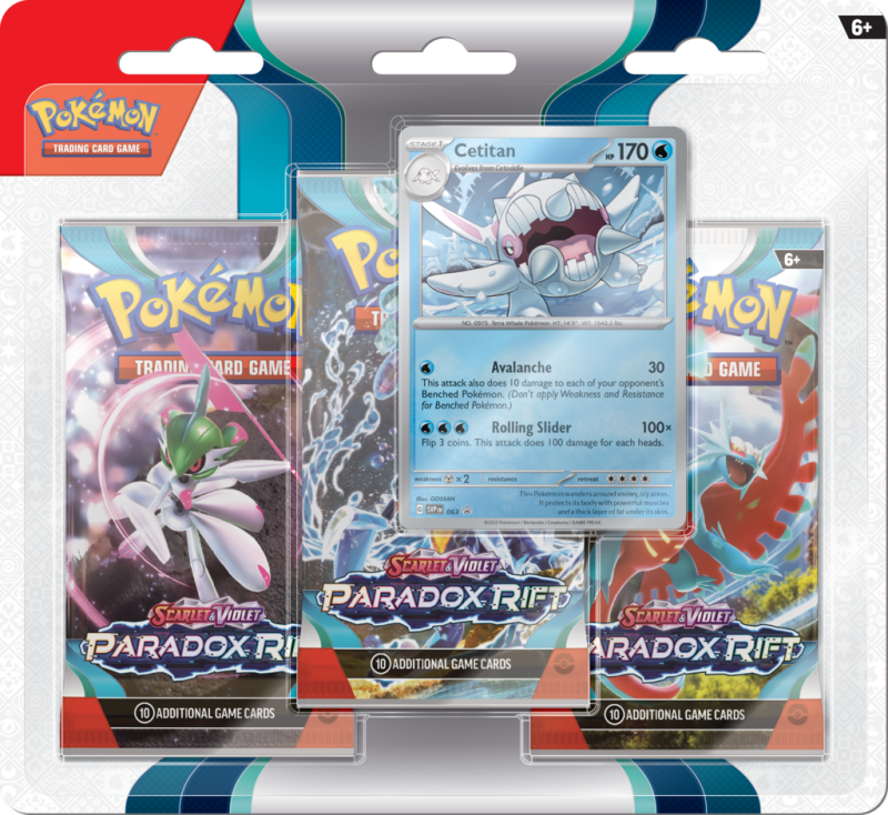 Pokemon Paradox Rift 3-Pack Blister Cetitan — Op voorraad - Mijn winkel