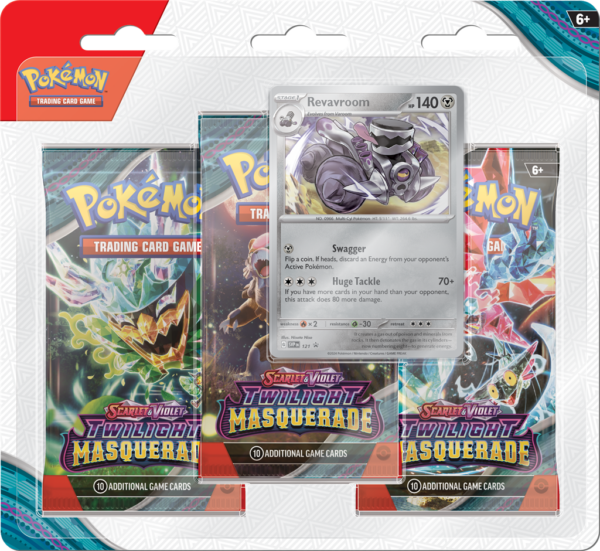 Pokémon Scarlet & Violet Twilight Masquerade 3 Pack Blister Revavroom - Mijn winkel