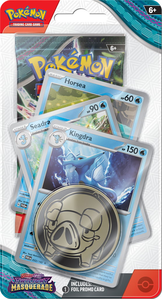 Pokémon Scarlet & Violet Twilight Masquerade Premium Checklane Blister Horsea — Op voorraad - Mijn winkel
