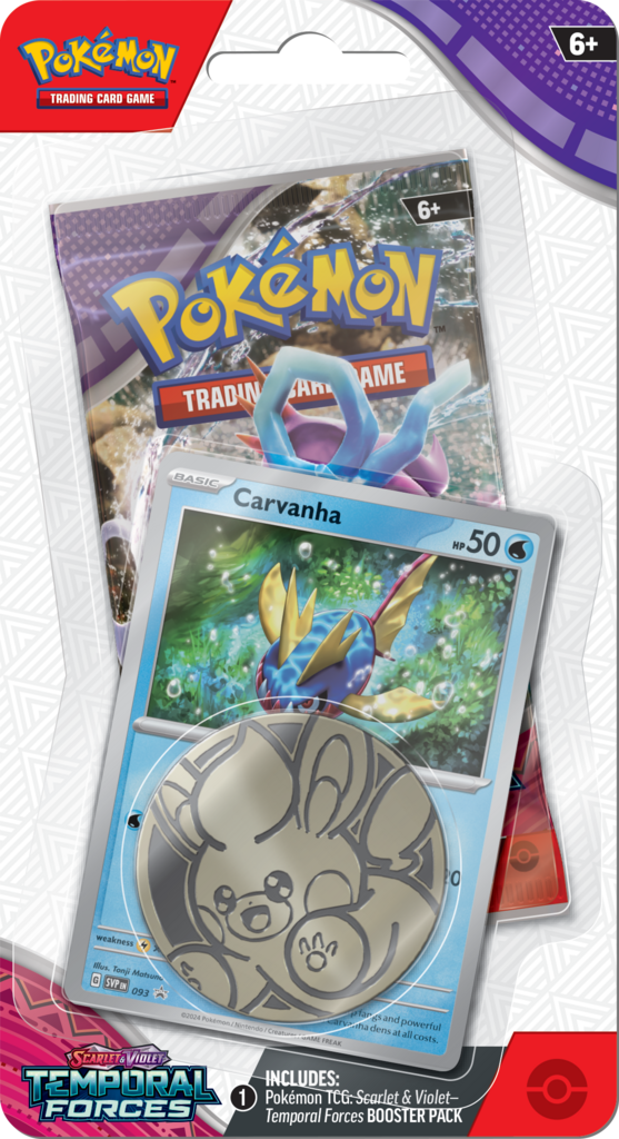 Pokémon Scarlet & Violet Temporal Forces Checklane Blister Carvanha - Mijn winkel
