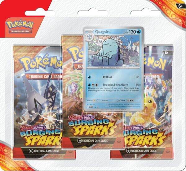 Pokémon Scarlet & Violet Surging Sparks 3 Pack Blister Quagsire - Mijn winkel