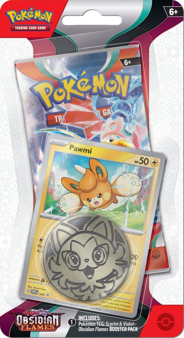 Pokémon Scarlet & Violet Obsidian Flames Checklane Blister Pawmi — Op voorraad - Mijn winkel