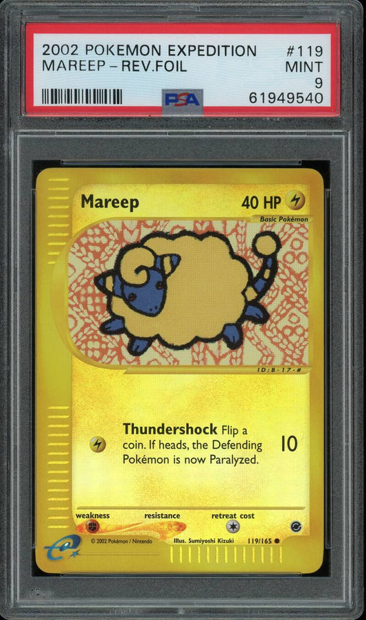 PSA 9 English - Mareep [Reverse Holo] #119 — Op voorraad / Engels / PSA - Mijn winkel