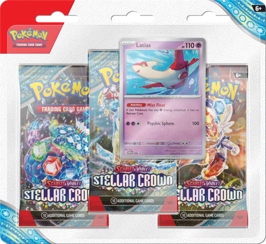 Pokémon Scarlet & Violet Stellar Crown 3 Pack Blister Latias - Mijn winkel