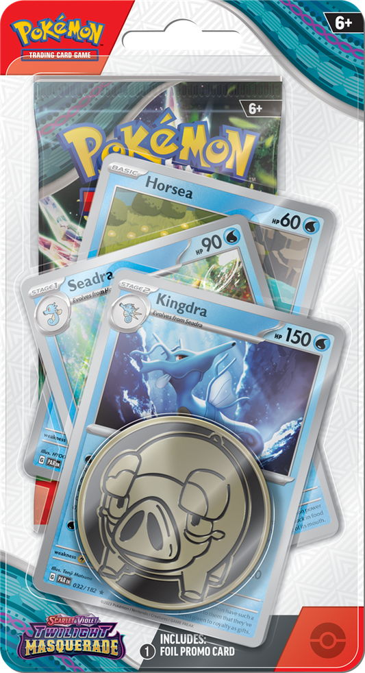 Pokémon Scarlet & Violet Twilight Masquerade Premium Checklane Blister Horsea — Op voorraad - Mijn winkel