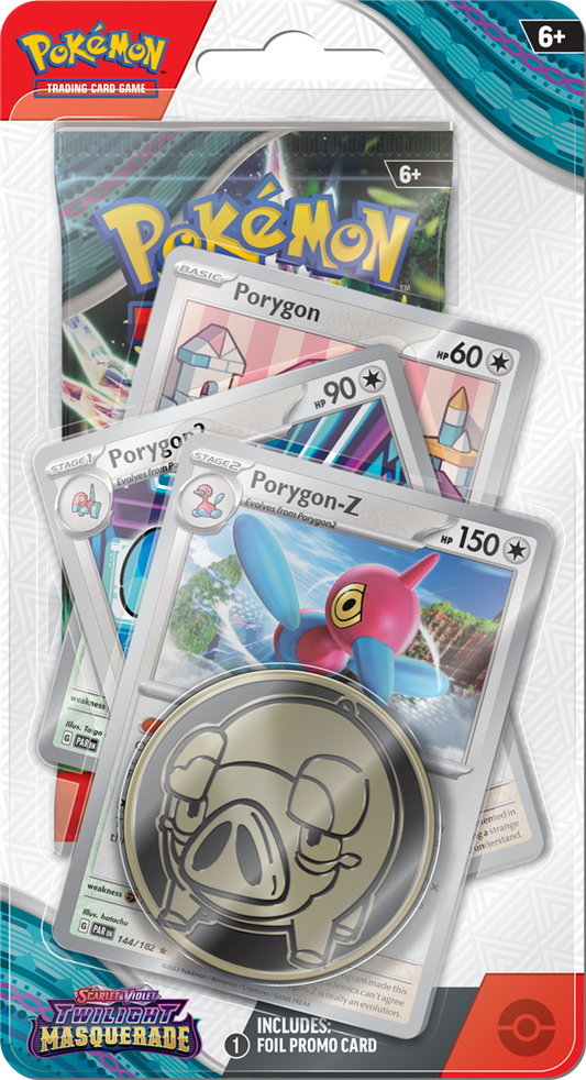 Pokémon Scarlet & Violet Twilight Masquerade Premium Checklane Blister Porygon — Op voorraad - Mijn winkel